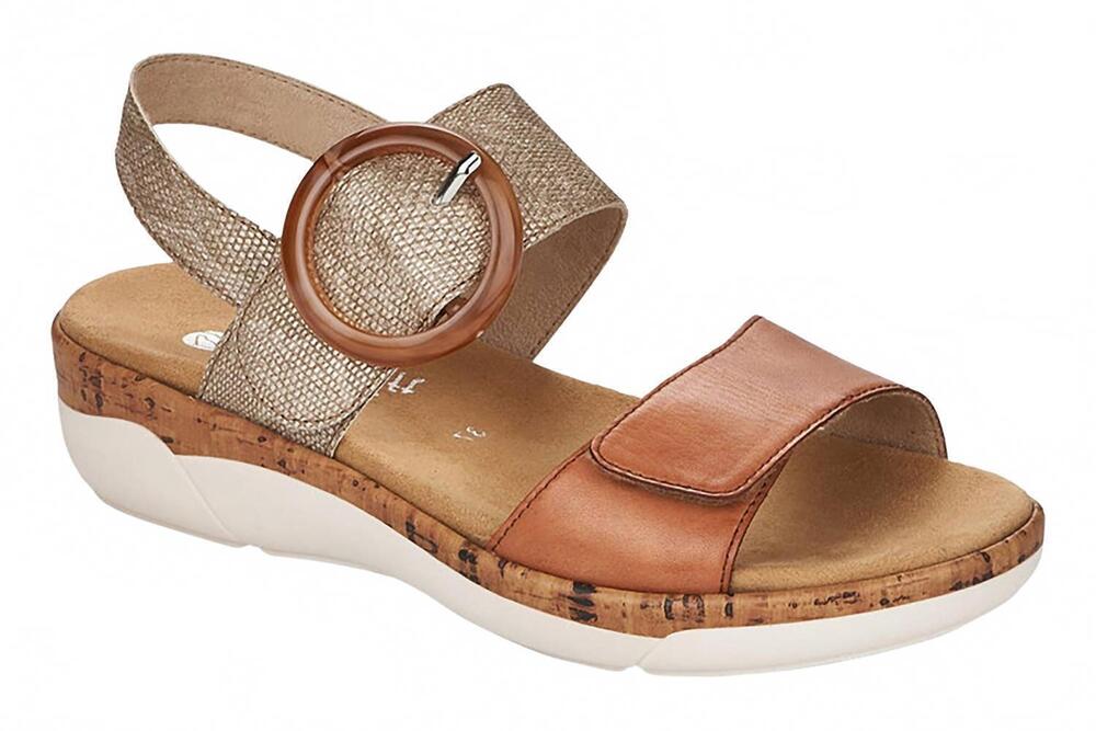NEW REMONTE women's lugano sandal in lehm-metallic